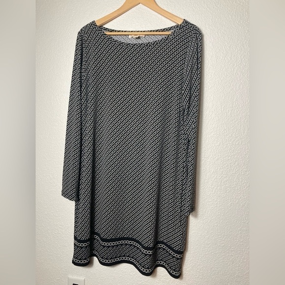 Michael Michael Kors XL long sleeve midi length shift dress chain link design - Picture 1 of 6